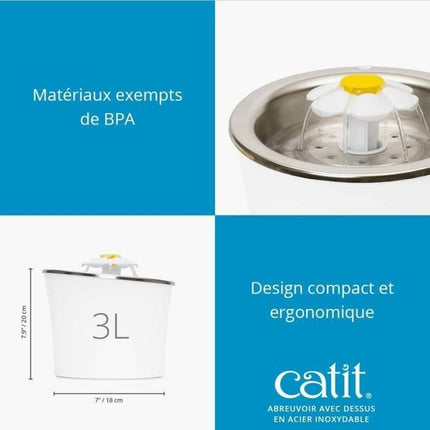 Catit Fontän För Husdjur Catit Vit Plast/Rostfritt Stål