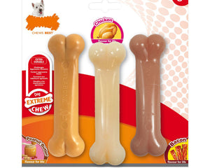 Nylabone Tuggleksak För Hundar Nylabone Extreme Chew Value Pack Jordnötssmör Bacon Kyckling 20 (3 Pcs)
