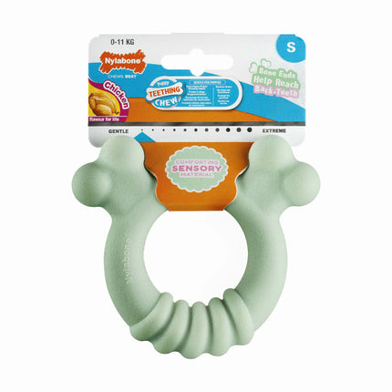 Nylabone Tuggleksak För Hundar Nylabone Sensory Tactile Ring Grön Jordnötssmör Kyckling S