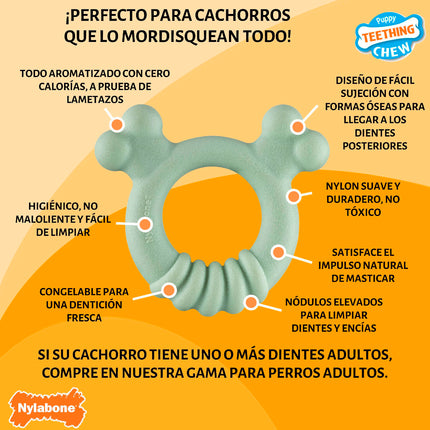 Nylabone Tuggleksak För Hundar Nylabone Sensory Tactile Ring Grön Jordnötssmör Kyckling S