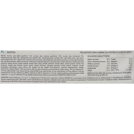 Acana Kattmat Acana Pacific Fisk 4,5 Kg
