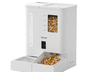 Sponge Cat Feeder Sponge Vit Svart Plast