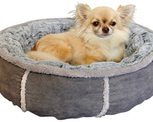 Rosewood Hundekorb Plüsch-Donut Grau