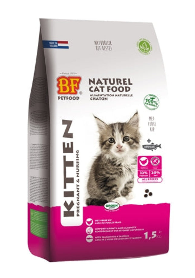 BF Petfood Quality Kat Kitten Pregnant Nursing 1,5 kg graanvrije complete kattenbrokken
