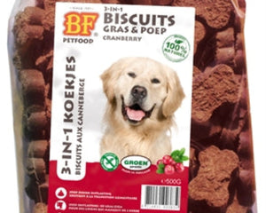 BF Petfood 3 In 1 Hondenkoekjes Met Cranberry 500 gram hondenkoekjes
