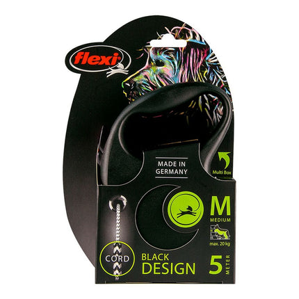Flexi Dohundkoppel Flexi Black Design Silvrig Xs