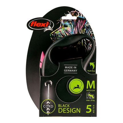 Flexi Dohundkoppel Flexi Black Design 5 M Rosa Storlek M