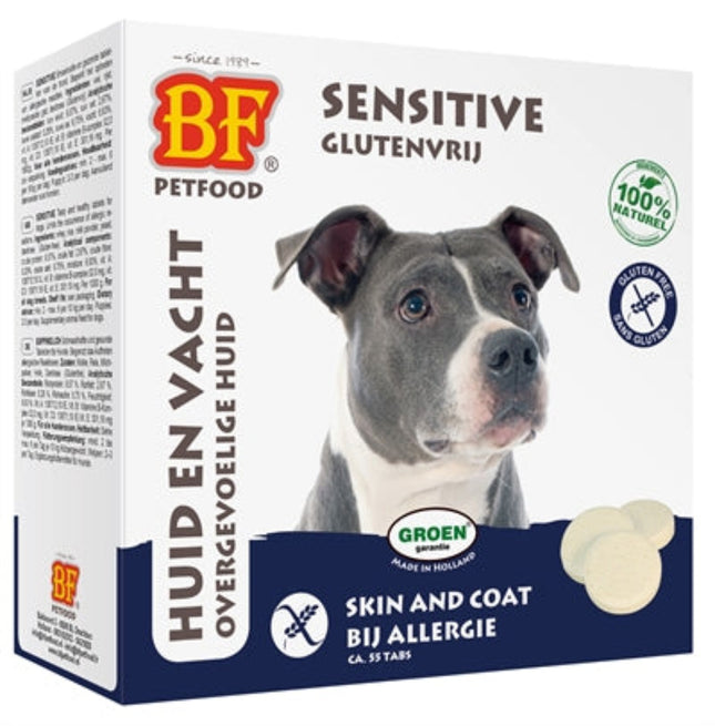 BF Petfood Sensitive Hypoallergeen Skin & Coat gisttabletten voor honden 55 stuks