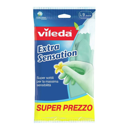 Vileda Engångshandskar Vileda 167395 L Grön Bomull Latex
