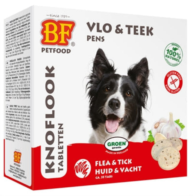 BF Petfood Hondensnoepjes Knoflook Pens 55 st glutenvrije koud geperste knoflooktabletten voor hond