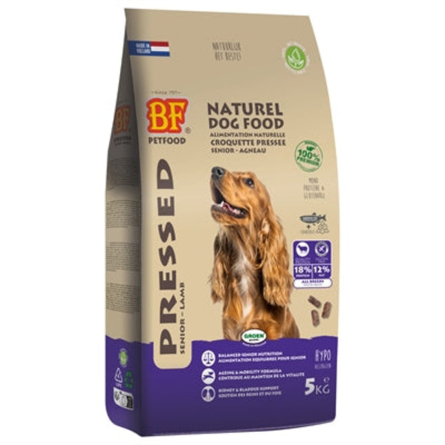 BF Petfood Geperst Senior Lam koudgeperst droogvoer 5 kg en 13,5 kg