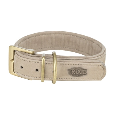 Trixie Hundehalsband Aus Reinem Leder Hellgrau