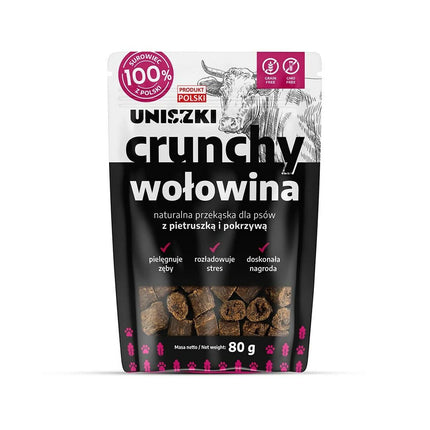 Uniszki Hundgodis Uniszki Crunchy Ternera Con Perejil Y Ortiga Nötkött 80 G