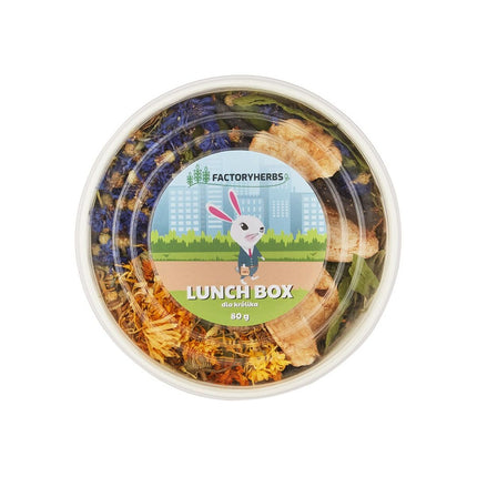 Factoryherbs Kaninmat Factoryherbs Lunch Box Chinchilla Sköldpadda Gnagare Parakit Kanariefågel Fåglar 80 G