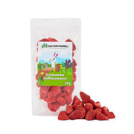 Factoryherbs Kaninmat Factoryherbs Freeze-Dried Strawberries Chinchilla Marsvin Hamster Råtta Mus Gnagare Fåglar