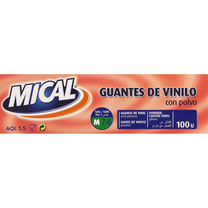 Mical Engångshandskar Mical Vinilo Talla M M (100 Antal)