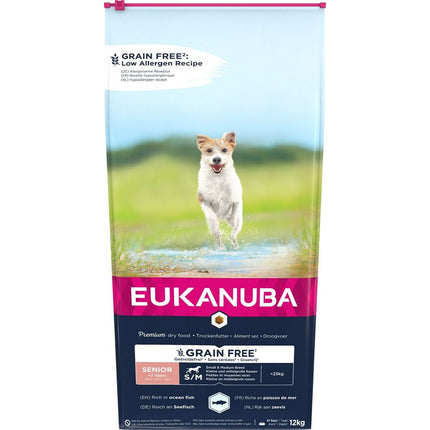 Eukanuba Foder Eukanuba Grain Free Senior Small/Medium Breed Senior Fisk 12 Kg