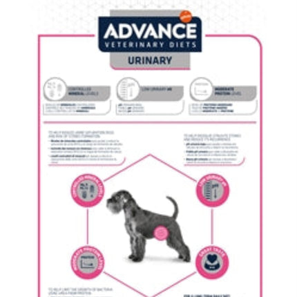 Advance Veterinary Diet Dog Urinary Urinewegen 3 kg en 12 kg droogvoer voor honden met struvietstenen och urinewegproblemen