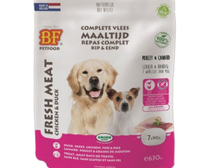 BF Petfood Vleesvoeding Eend 630 gr 7x90g complete houdbare natvoeding voor honden