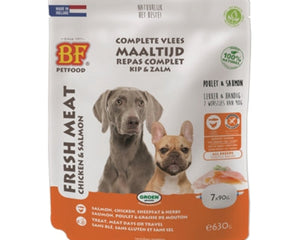 BF Petfood Vleesvoeding Zalm 630 gr 7x90g complete houdbare natvoeding voor honden
