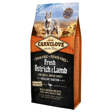 Carnilove Fresh Struts- och Lammkött – Spannmålsfritt Foder för Små Hundraser