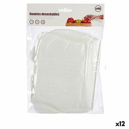 Bigbuy Home Engångshandskar Set Transparent Plast (12 Antal)