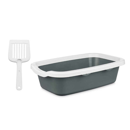 Mascow Kattlåda Vit Antracitgrå Plast 25 X 11 X 2 Cm (11 Antal)