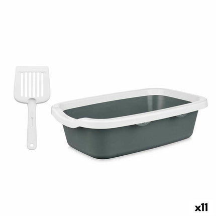 Mascow Kattlåda Vit Antracitgrå Plast 25 X 11 X 2 Cm (11 Antal)