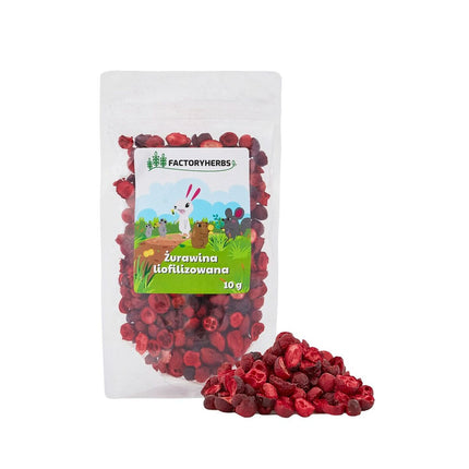Factoryherbs Kaninmat Factoryherbs Freeze-Dried Cranberries Chinchilla Marsvin Hamster Råtta Mus Gnagare Fåglar