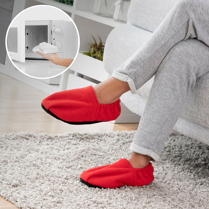 Innovagoods Mikrovågsuppvärmningsbara Tofflor Innovagoods Röd