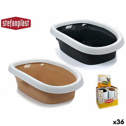 Stefanplast Kattlåda Stefanplast Pr403Q Beige Antracitgrå Plast 38,5 X 17 X 58 Cm (36 Antal)